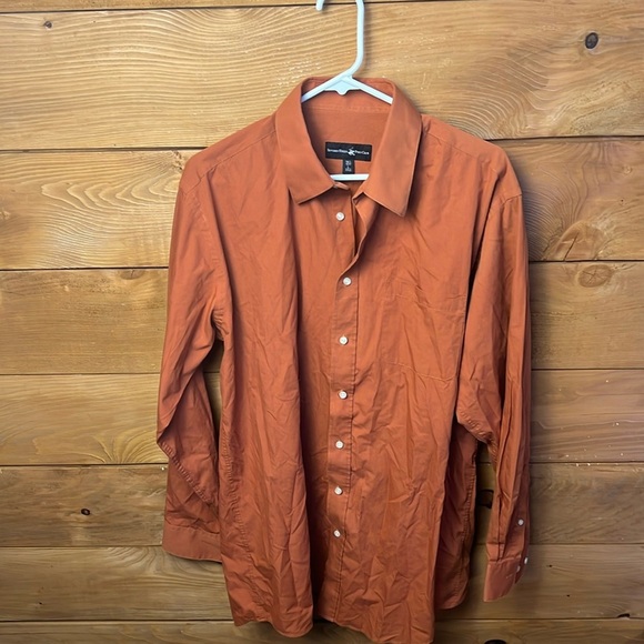Beverly Hills Polo‎ Club Button-Up Shirt Men's L Rust Long Sleeve Collar Wedding - Picture 1 of 7